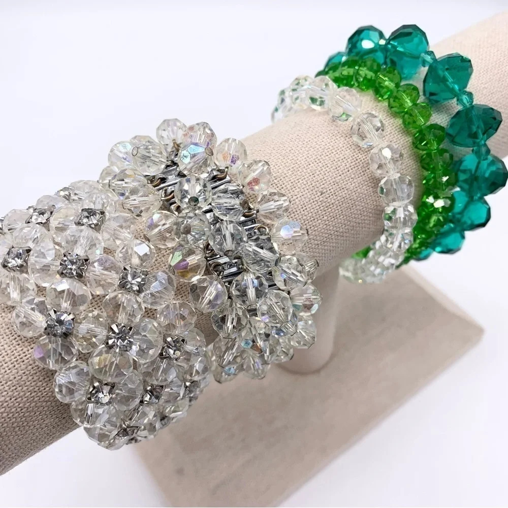 Crystal Stretch Bracelets Lot of Five